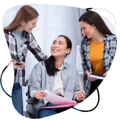 A group of women working on a project